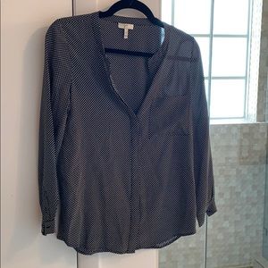 Joie silk black and white print shirt